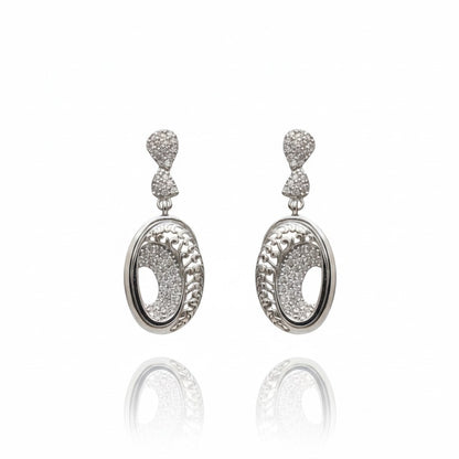 Silver Love Halo Earrings