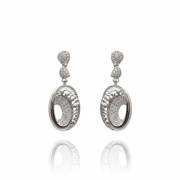 Silver Love Halo Earrings