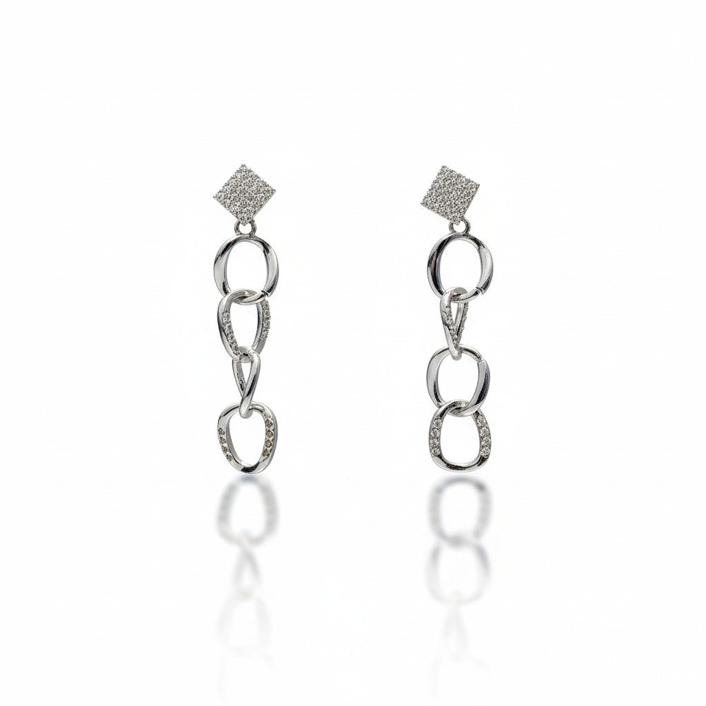 Diamond Link Statement Earrings