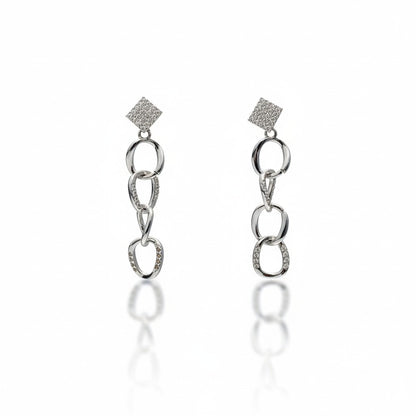 Diamond Link Statement Earrings