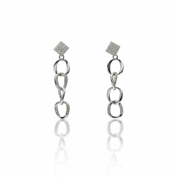 Diamond Link Statement Earrings