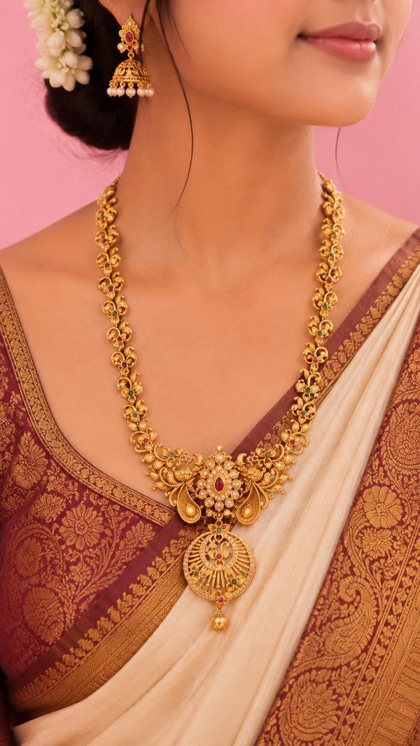 Gold Polished Long Necklace