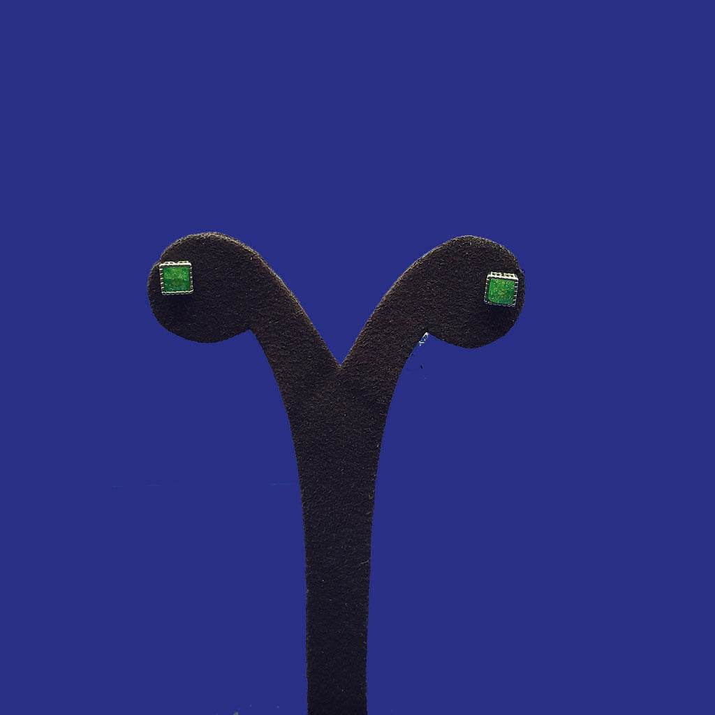 Emerald Edge Studs - Mayuri Silver House