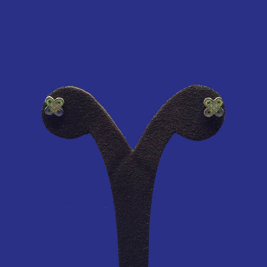 Jade Fleur Studs - Mayuri Silver House