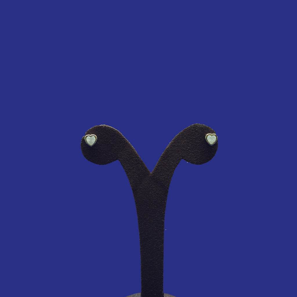 Grey Heart Stone Studs - Mayuri Silver House