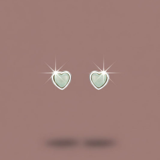 Grey Heart Stone Studs