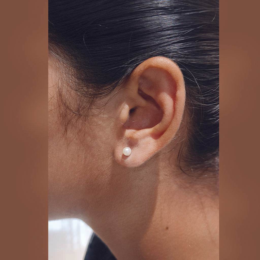 Pearl Balance Studs - Mayuri Silver House