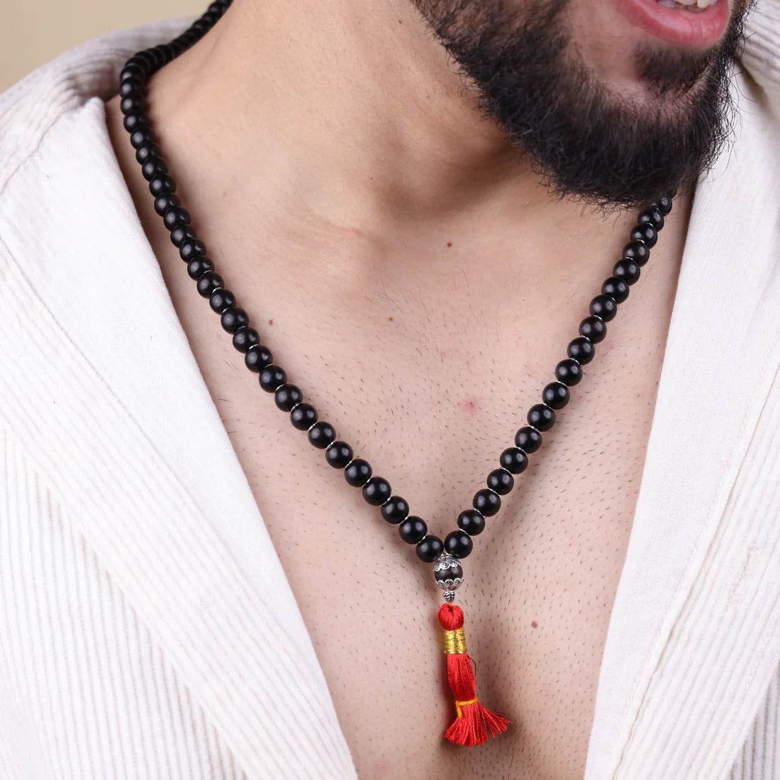 Karungali Beads Jap Mala (6-7 mm Bead Size) - Mayuri Silver House