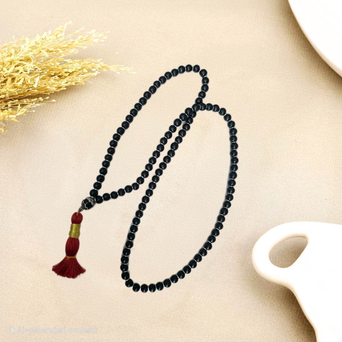 Karungali Beads Jap Mala (6-7 mm Bead Size) - Mayuri Silver House