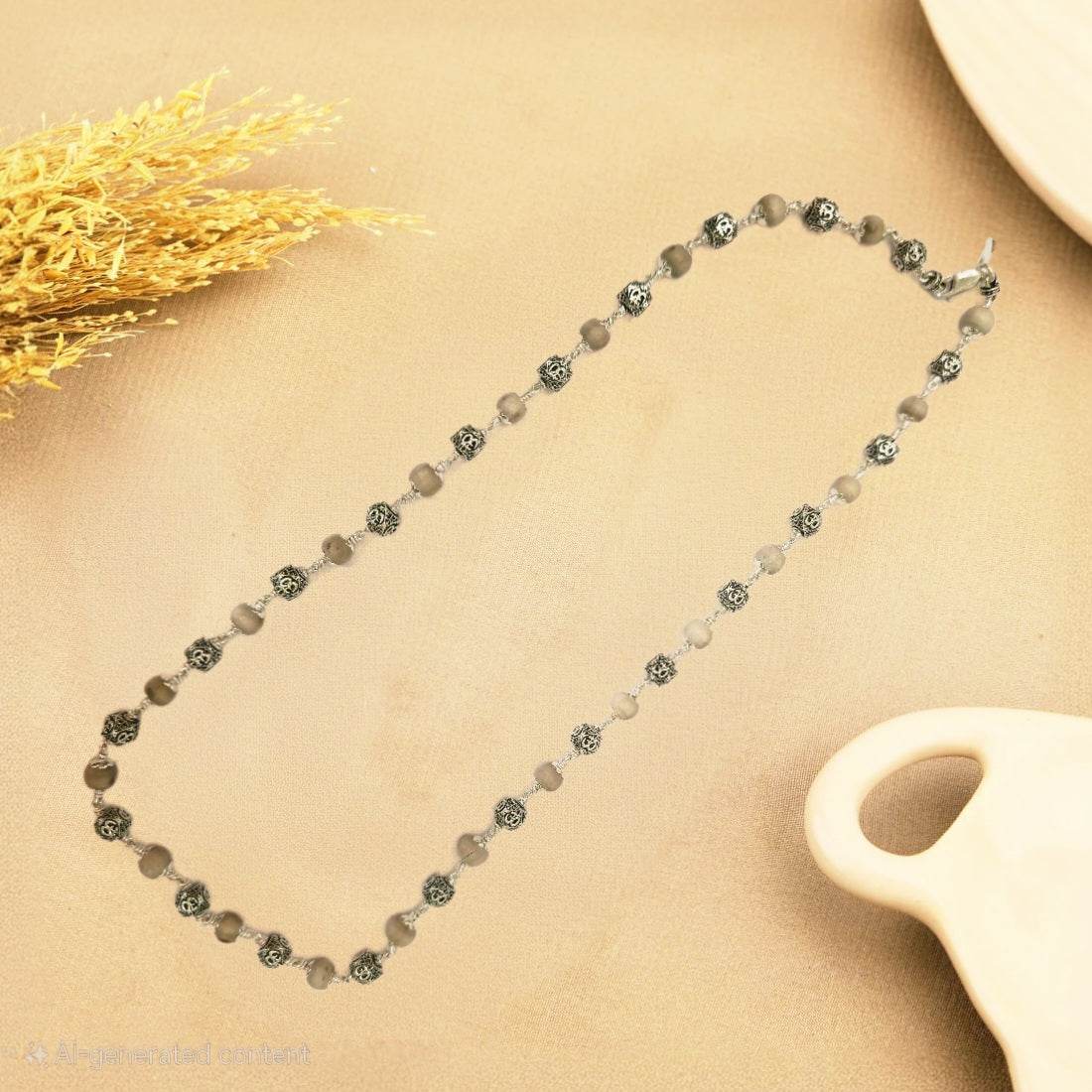 Tulasi Hexa Om Beads Mala - Mayuri Silver House