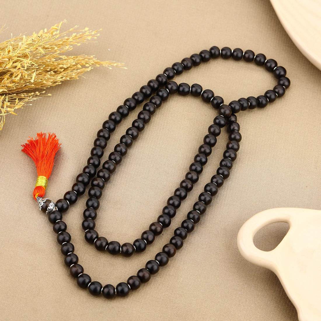 Karungali Beads Jap Mala (7-8 mm Bead Size) - Mayuri Silver House