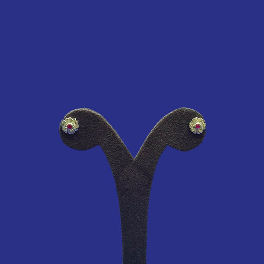 Red Stone Flower Hearts - Mayuri Silver House