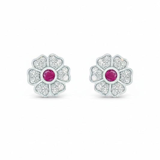 Red Stone Flower Hearts