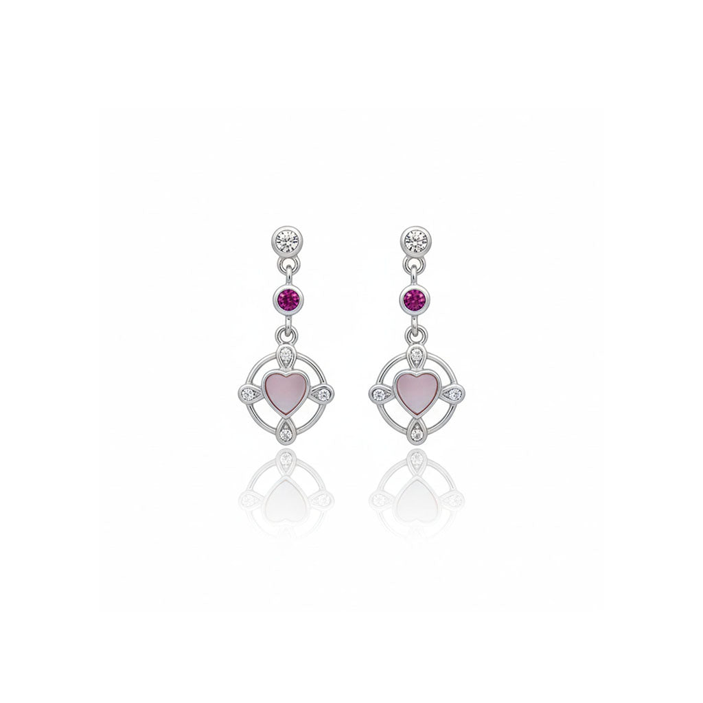 Rose Aura Silver Earrings