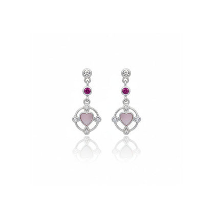 Rose Aura Silver Earrings
