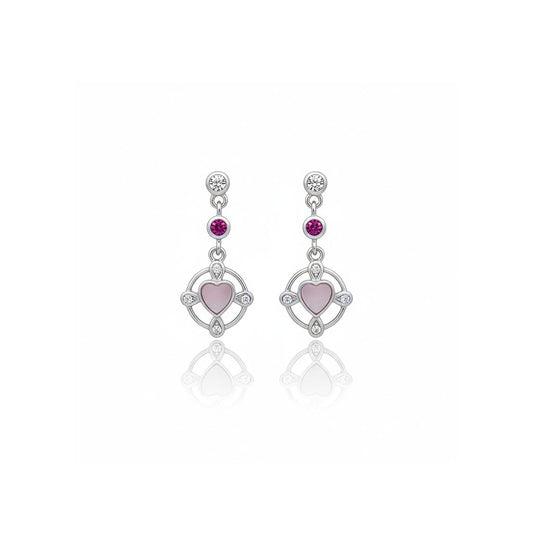 Rose Aura Silver Earrings