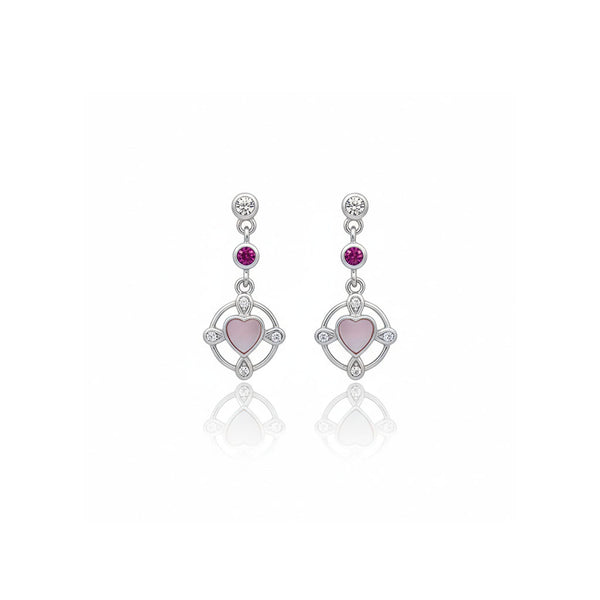 Rose Aura Silver Earrings