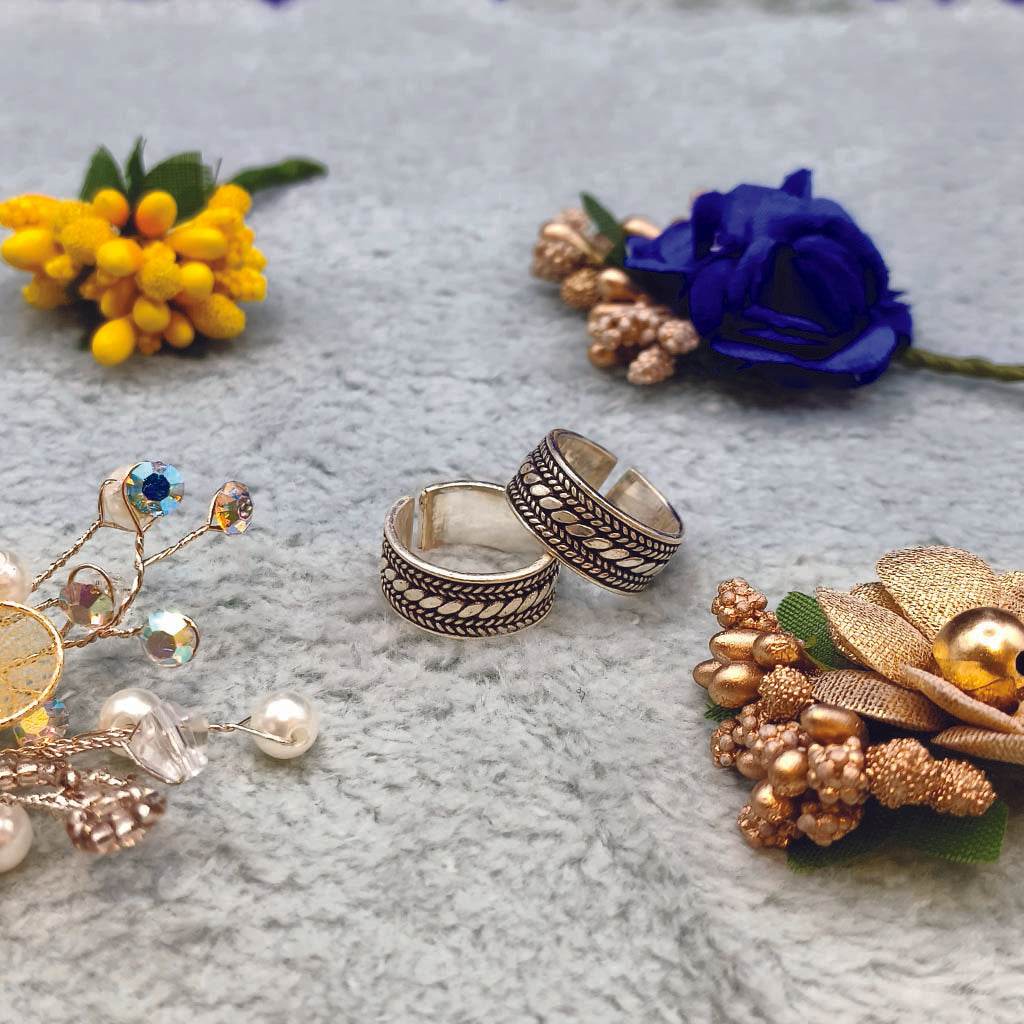 Royal Leaf Toerings - Mayuri Silver House