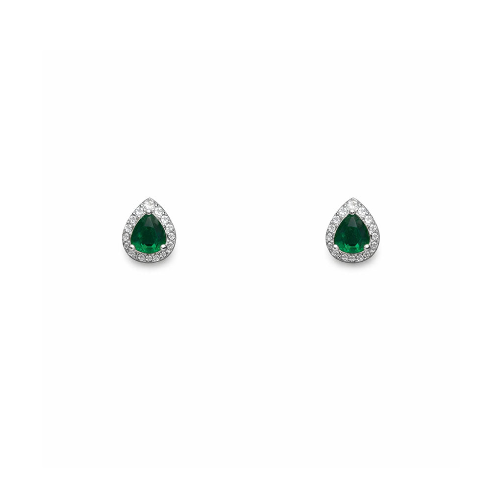 Royal Emerald Halo Studs