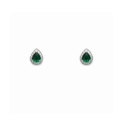 Royal Emerald Halo Studs