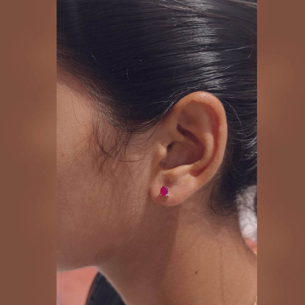 Ruby Gleam Studs - Mayuri Silver House