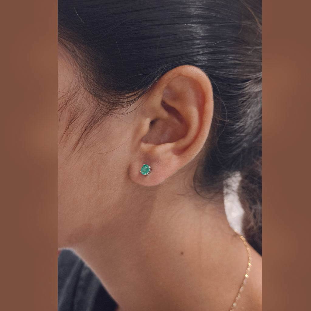 Emerald Whisper Studs - Mayuri Silver House