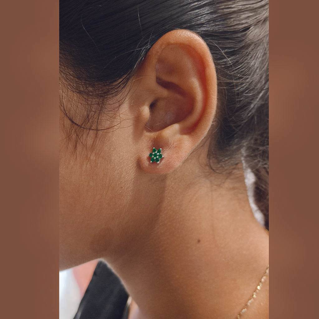 GreenHex Studs - Mayuri Silver House