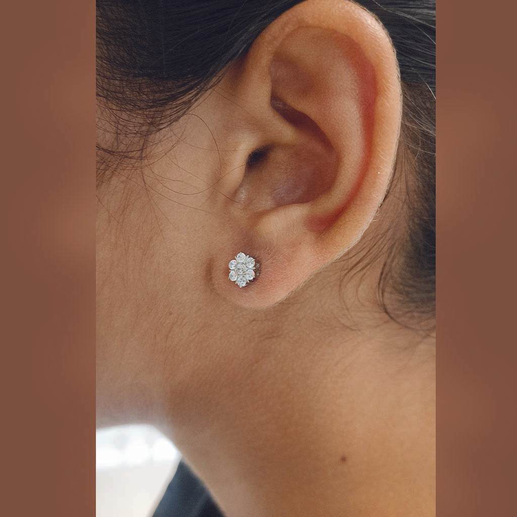 SixFold Frost Studs - Mayuri Silver House