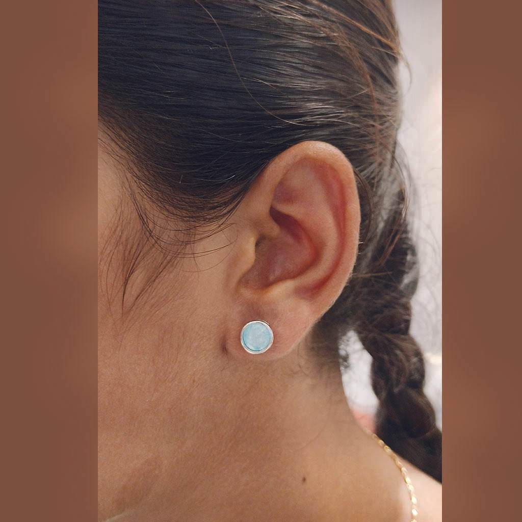 Celeste Round Studs - Mayuri Silver House