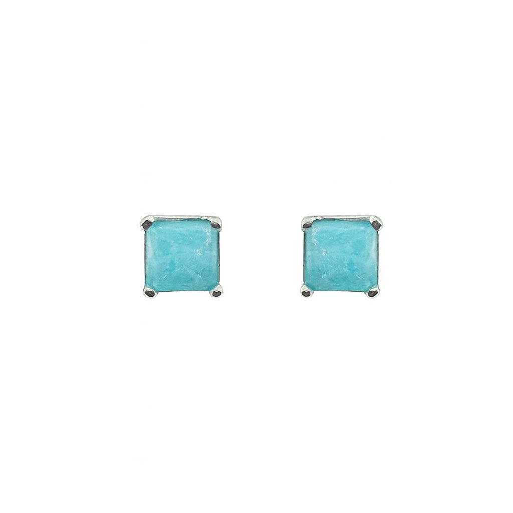 Sky Blue Stone Square Studs