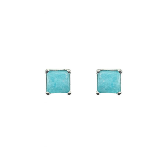 Sky Blue Stone Square Studs