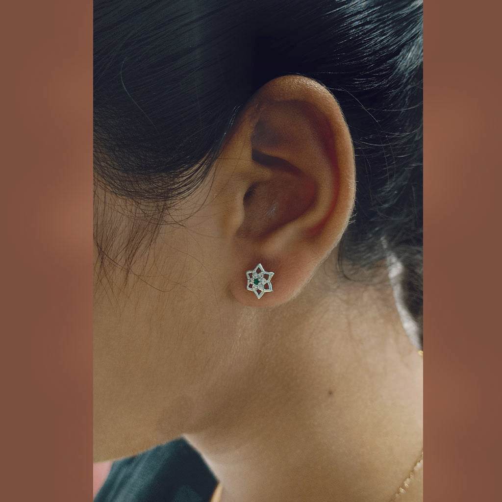 GreenStar Blossom Studs - Mayuri Silver House