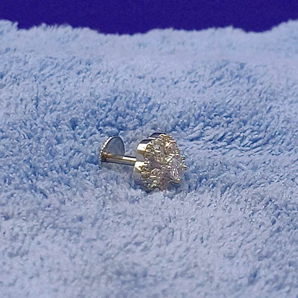 White Stone Flower Tops - Mayuri Silver House