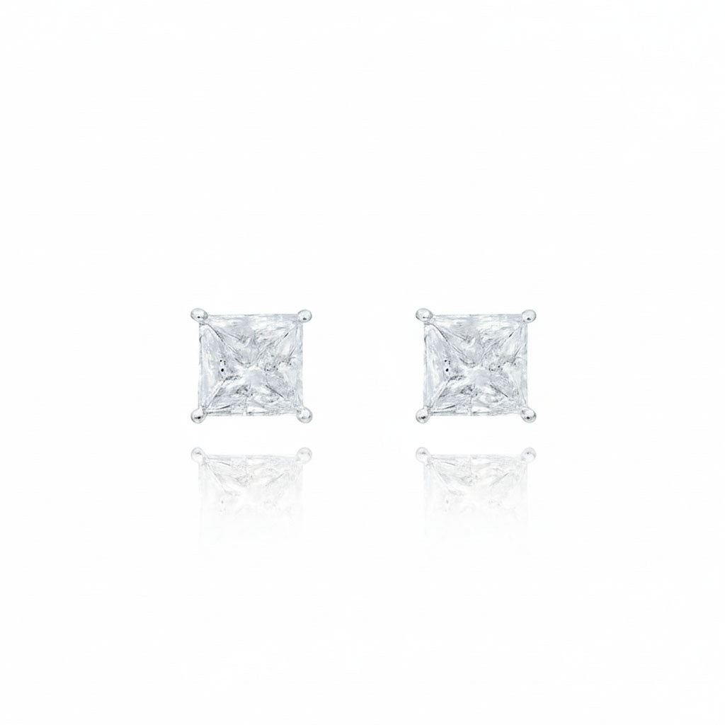 White Stone Sqaure Studs