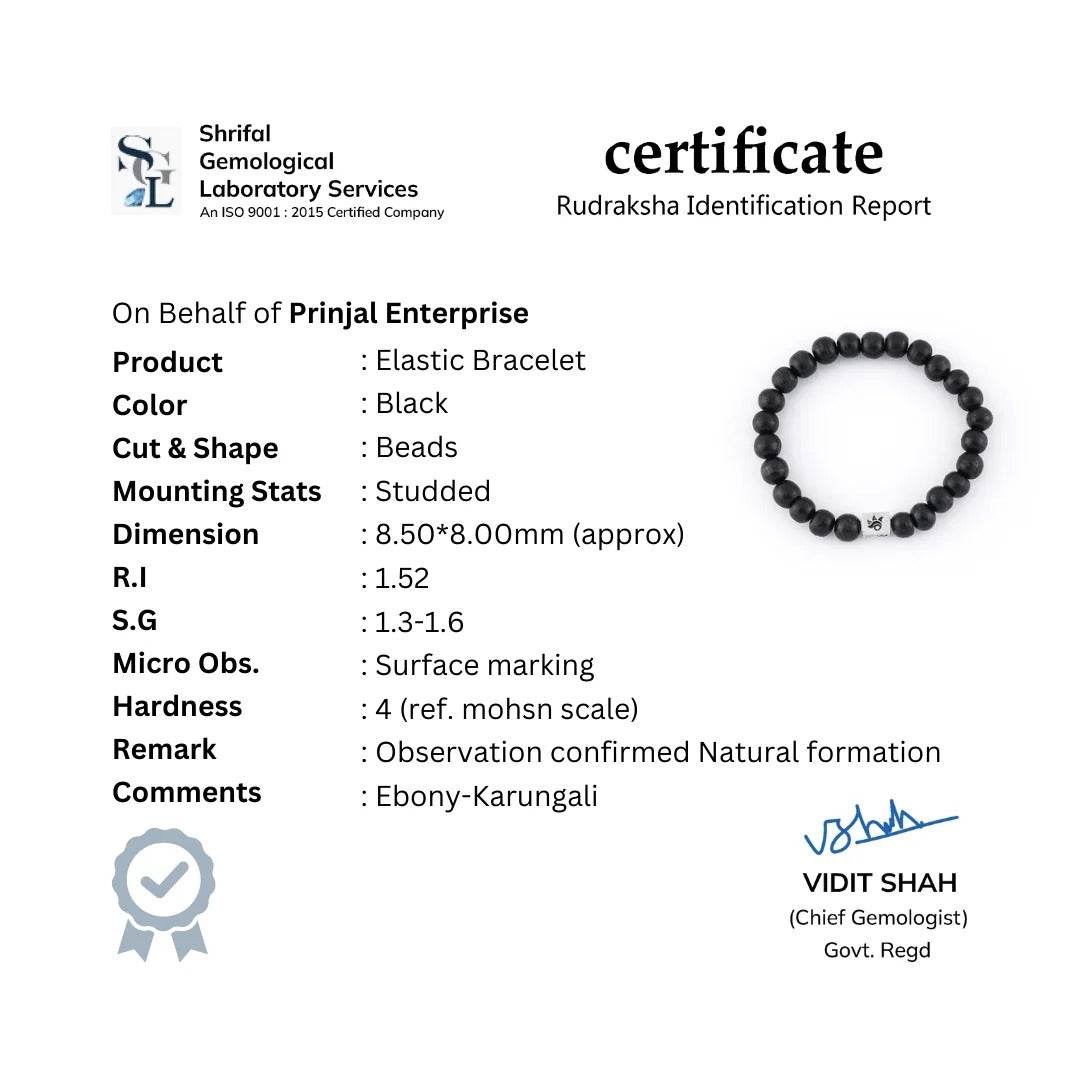 Ebony Karungali Beads Bracelet - Mayuri Silver House