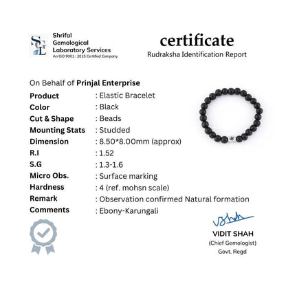 Ebony Karungali Beads Bracelet - Mayuri Silver House