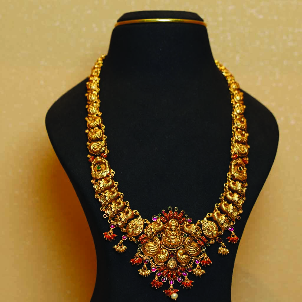 Laxmi Coral Pearl Long Necklace