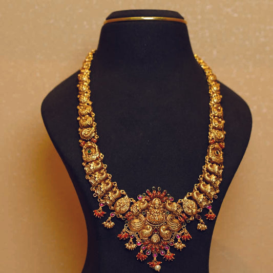 Laxmi Coral Pearl Long Necklace