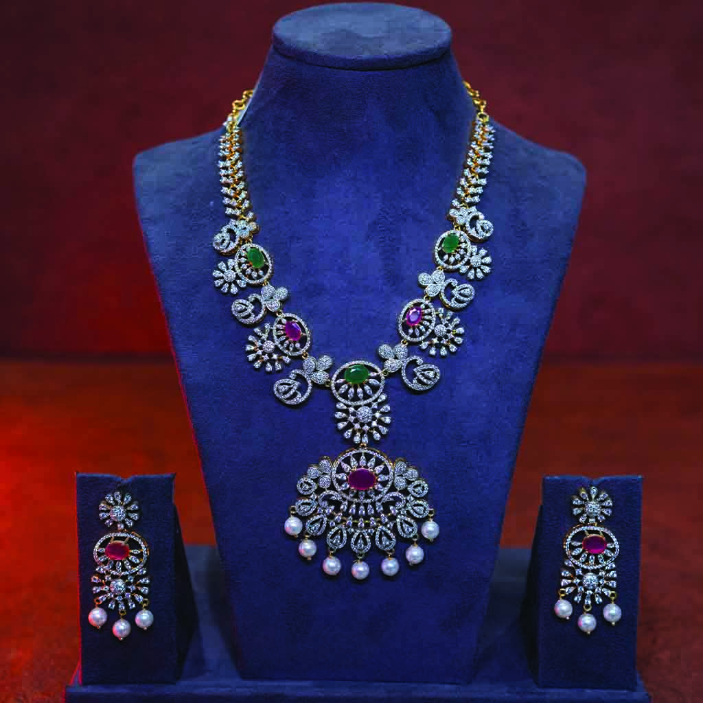 Peacock Floral Necklace Set