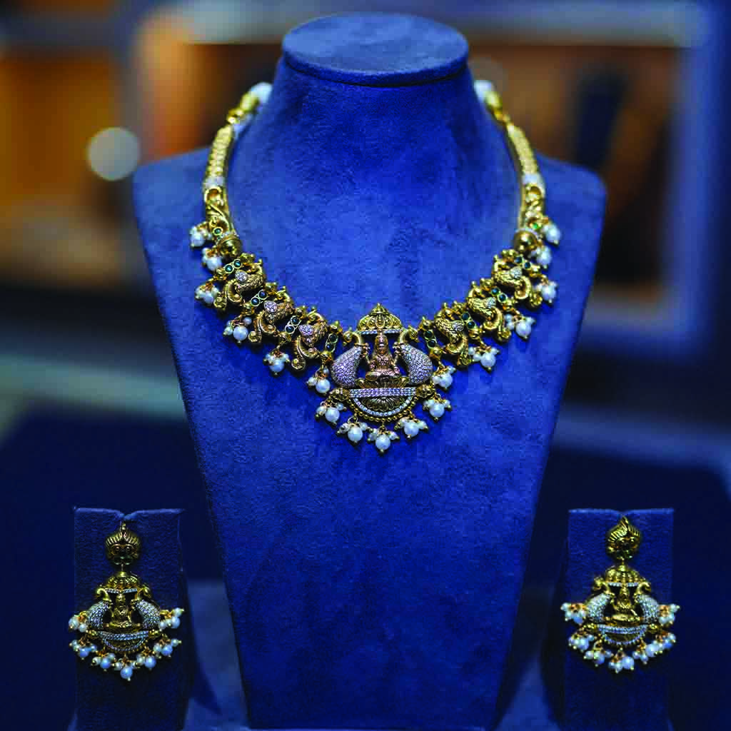Peacock Lakshmi Kante Necklace Set