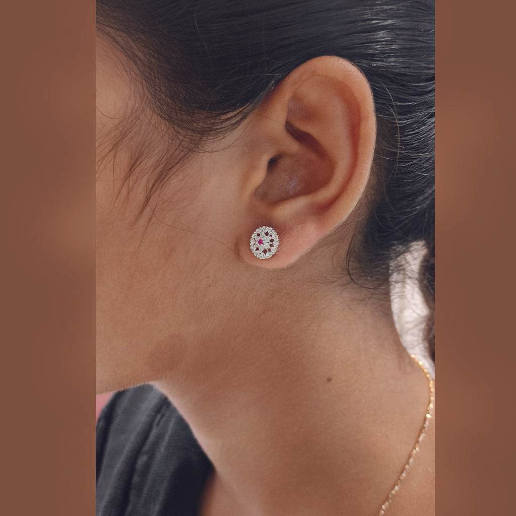 PinkVeil Studs - Mayuri Silver House